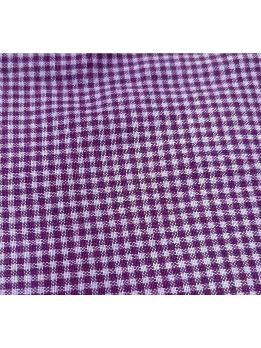Purple Gingham Cotton Fabric 17x21